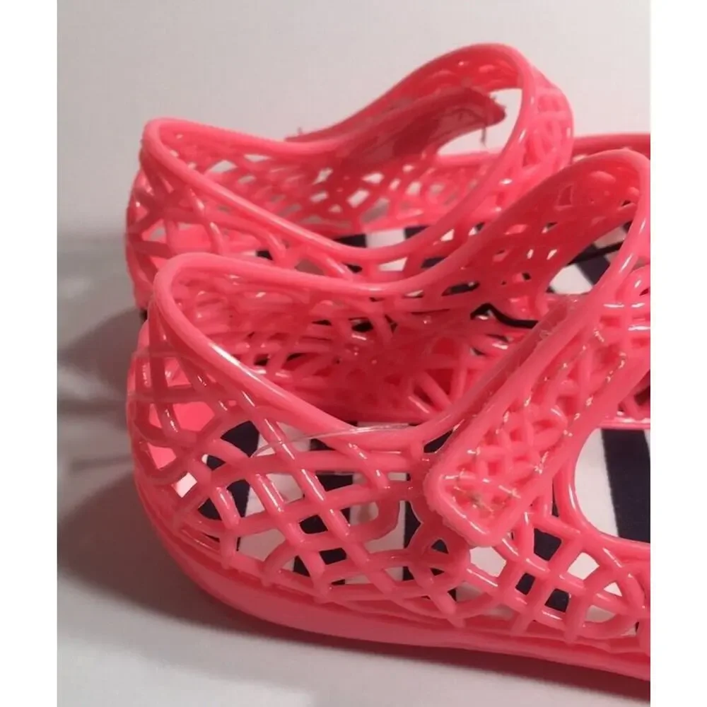 NEW Infant Baby Girls Mary Jane Jelly Sandals Summer Shoes Coral Size 4